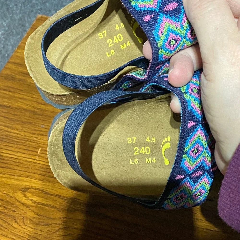 Papillio Birkenstock Caterina Sandals Aztec Blue Embroidered EU 37 US‎ 6 Narrow